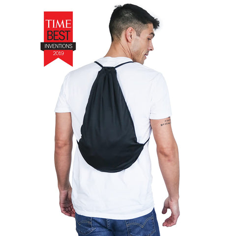 Quikflip 2-in-1 Reversible Backpack Hoodie - Unisex Full-Zip Hero Hoodie Classic - Black