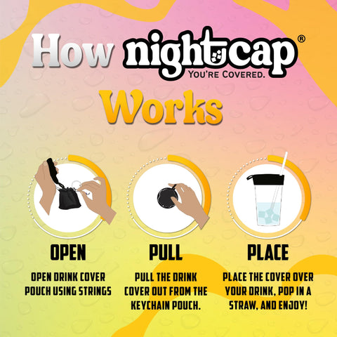 NightCap Keychain - Drink Spiking Prevention Accessory - 1pk