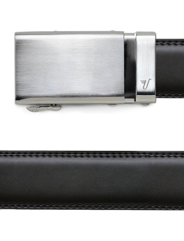 Mission Belt Men's Ratchet Belt - 35mm Alloy Buckle/Black Leather | Large (36-38)