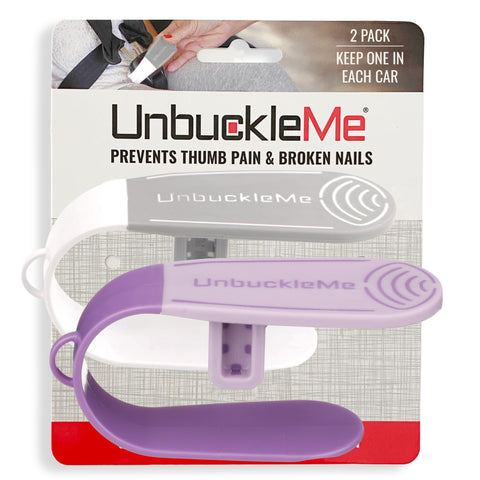 UnbuckleMe Car Seat Buckle Release Tool - Gray & Purple 2 Pack