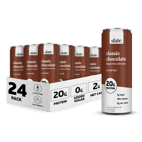 Slate Milk High Protein Shake, Classic Chocolate (24-Pack)