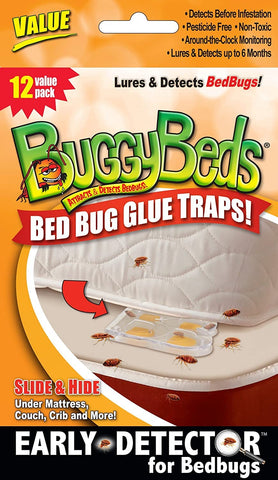 BuggyBeds Bed Bug Glue Traps - 12 Pack