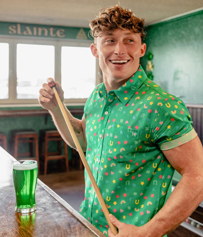Tipsy Elves Men's St. Patrick's Day Lucky Charmer Shirt, Large