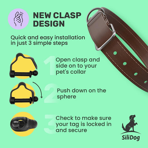SiliDog Two Pack Silicone Silent Pet Tag