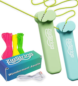 ZipString - String Rope Launcher Fidget Toy (Luscious Lime & Aqua)