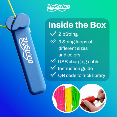 ZipString - String Rope Launcher Fidget Toy (Bodacious Blue)