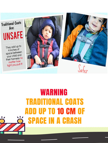 Buckle Me Baby Coats - Safer Car Seat Winter Jacket - Grey Toasty - 18 Months