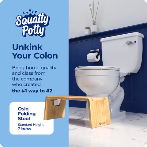 Squatty Potty Oslo Folding Bamboo Toilet Stool - 7 Inches