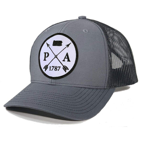 Homeland Tees Men's PA Arrow Patch Trucker Hat - Charcoal