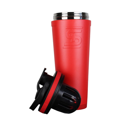 Ice Shaker 36 Oz Shaker Bottle, Stainless Steel Water Bottle, Red