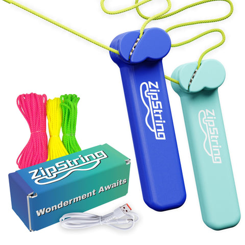 ZipString - String Rope Launcher Fidget Toy (Bodacious Blue & Aqua)