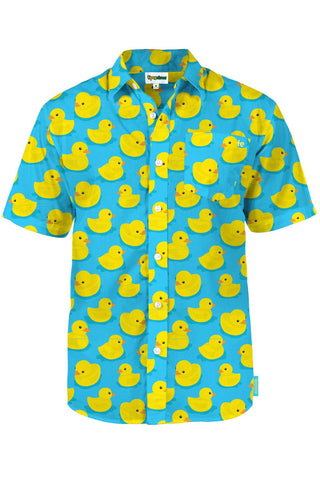 Tipsy Elves Men's Vacation Rubber Ducky Hawaiian Shirt, Large