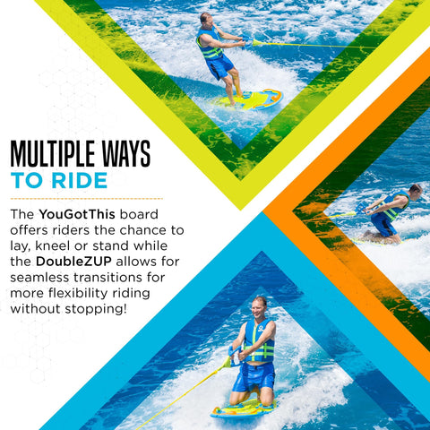 ZUP You Got This 2.0 Board and Handle Combo - Water Sports Board (Blue)
