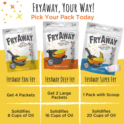 FryAway Pan Fry Oil Solidifier - Solidifies up to 8 Cups