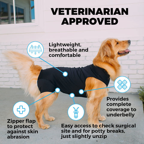 Shed Defender Recovery Suit for Dogs, Post-Surgery, Anxiety Shirt