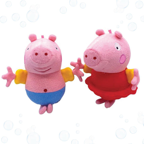 SoapSox Kids Bath Sponge 2pcs Peppa Pig and George Pig, Machine Washable