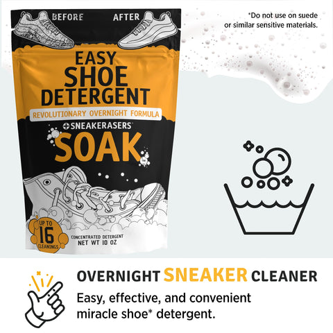 SneakERASERS Overnight Soak, Shoe and Sneaker Cleaner, 5 Pack