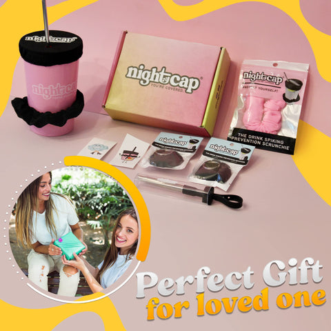 Nightcap Drink Cover Scrunchie Gift Box- Reusable Drink Spiking Prevention - Gift Set