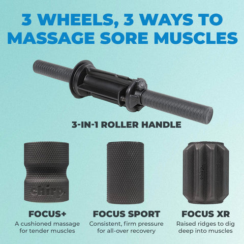 Chirp 3-in-1 Muscle Roller, Customizable Massager
