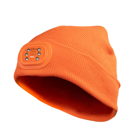 HEAD LIGHTZ Kids Beanie and Glove Set with Charger - Orange