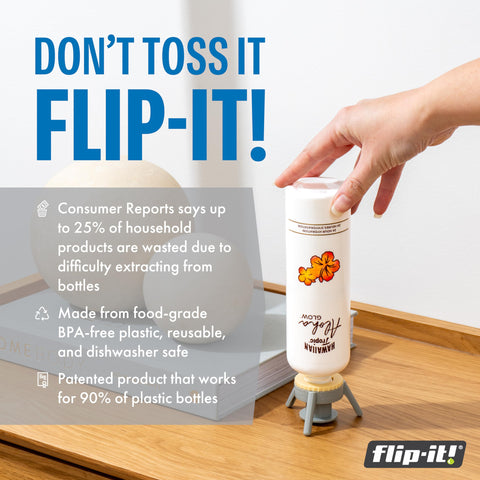 Flip-It! Premium Bottle Emptying Kit - 2 Base Caps, 6 Adapters - Pastel Color Edition