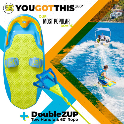 ZUP You Got This 2.0 Board and Handle Combo - Water Sports Board (Blue)