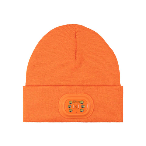 HEAD LIGHTZ Kids Beanie and Glove Set with Charger - Orange