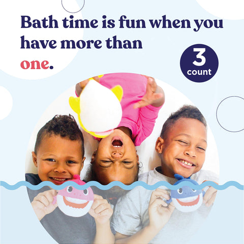 SoapSox Kids Bath Sponge 3pcs Baby Shark, Machine Washable