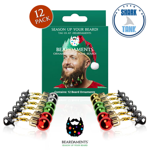 BEARDAMENTS - Beard Ornaments - The Original 12pc Colorful Christmas Facial Hair Baubles