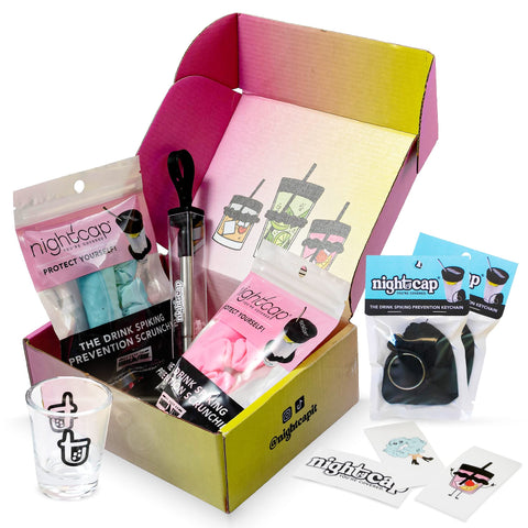 Nightcap Drink Cover Scrunchie Gift Box- Reusable Drink Spiking Prevention - Gift Set