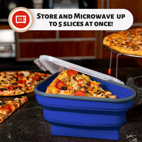 The Perfect Pizza Pack™ - Reusable Pizza Storage Container with 5 Trays - BPA-Free Adjustable Container