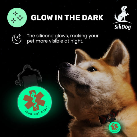 SiliDog Silicone Silent Pet Tag, Medical Alert, White