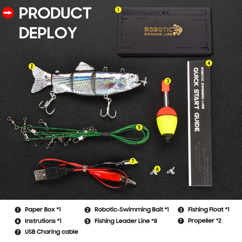 Robotic Fishing Electric Lures 5.12", Rainbow Shad