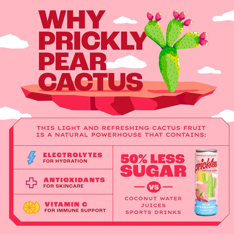 Pricklee Wild Strawberry Cactus Water Non-Sparkling (6pk)