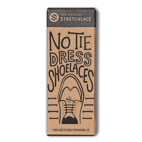 THE ORIGINAL STRETCHLACE No Tie Silicone Dress Shoe Laces, Brown (1.6" Inches)