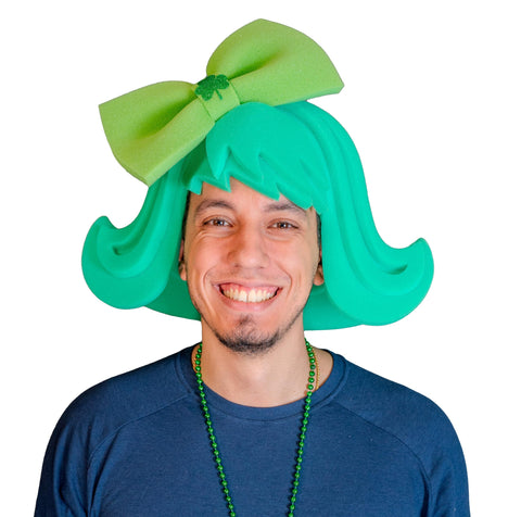 FOAM PARTY HATS: St Patrick's Wig - Green Wig