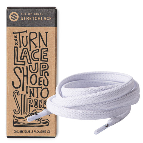 THE ORIGINAL STRETCHLACE - Elastic Shoe Laces - White - 45" Inches