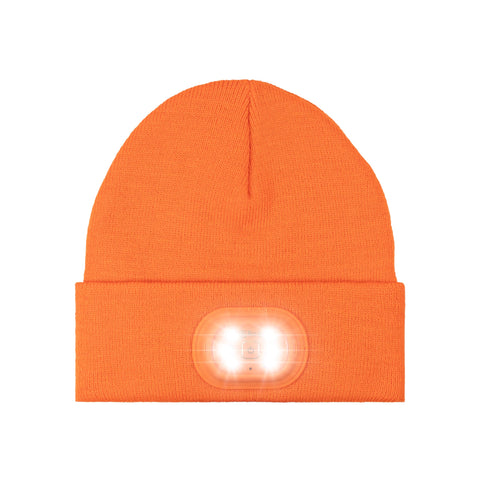 HEAD LIGHTZ Kids Beanie and Glove Set with Charger - Orange