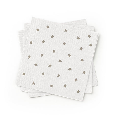 Susty Party Napkins - Pack of 200 - Silver/Grey/White